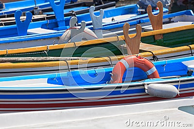 Boat parking in Bardolino Stock Photo