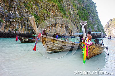 Boat in Phi-Phi Tailand Editorial Stock Photo