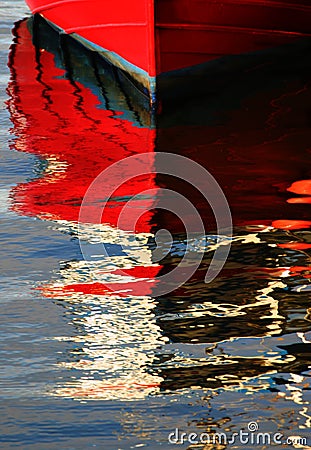 Boat reflection Stock Photo