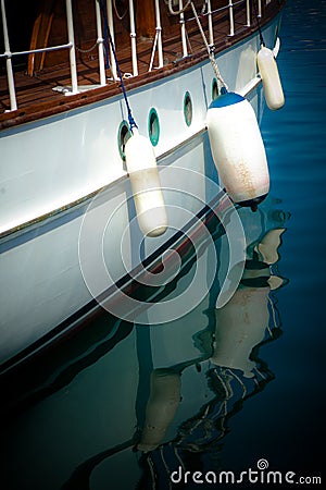 Boat Reflection Stock Photo