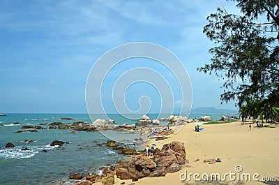 Boat rentals in the park World's end, China, Hainan Editorial Stock Photo