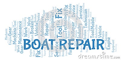 Boat Repair word cloud Stock Photo