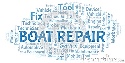 Boat Repair word cloud Stock Photo