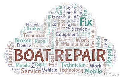 Boat Repair word cloud Stock Photo