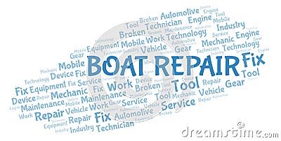 Boat Repair word cloud Stock Photo