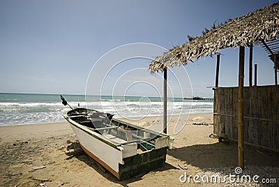 boat restaurant pacific ecuador Stock Photo