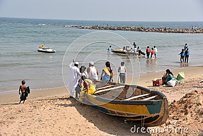 Boat Ride in Vishakhpatnam Beach Editorial Stock Photo