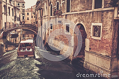 Boat riding in Venice Stock Photo