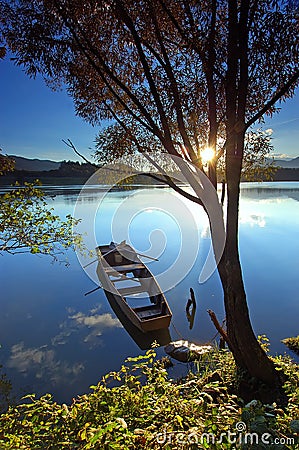 Boat on the river Stock Photo