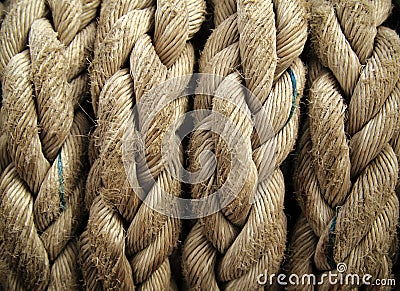 Boat rope closeup. Nautical background. Stock Photo