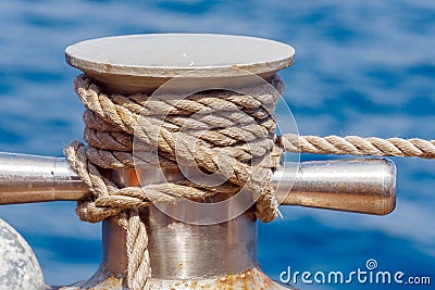 Boat Rope with Knot Stock Photo