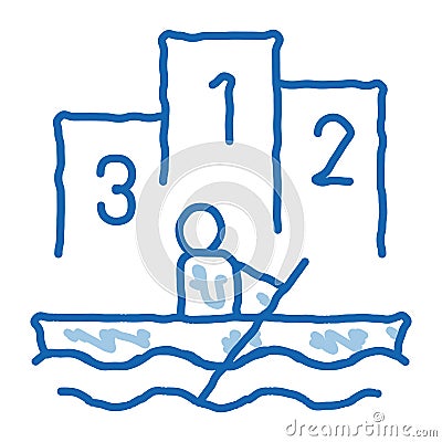 Boat Rowing Competition Canoeing doodle icon hand drawn illustration Vector Illustration