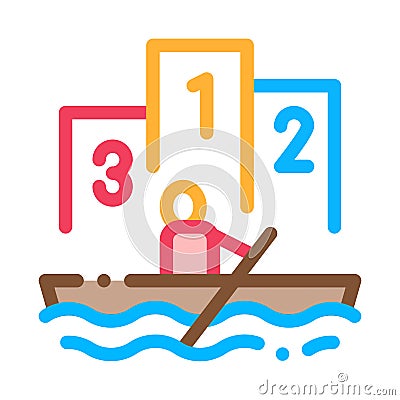 Boat Rowing Competition Canoeing Icon Vector Illustration Vector Illustration