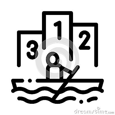 Boat Rowing Competition Canoeing Icon Vector Illustration Vector Illustration