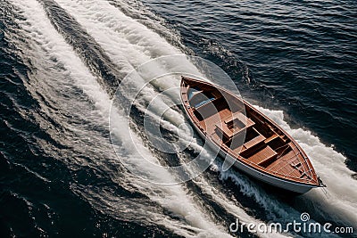 A boat sailing on a river of flowing silk Stock Photo