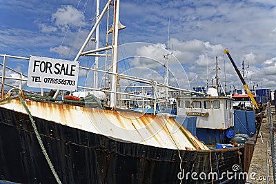 Boat for sale Penzance Editorial Stock Photo