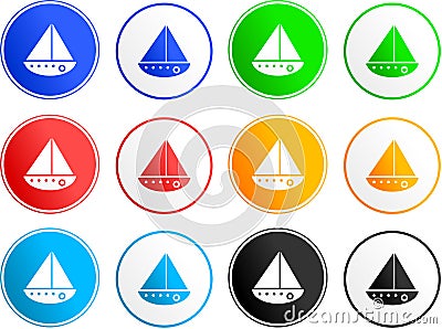 Boat sign icons Stock Photo