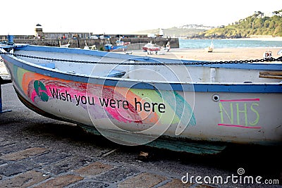 Wish you were here, St Ives Cornwall Editorial Stock Photo