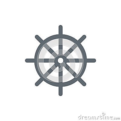 Boat steering wheel icon Vector Illustration