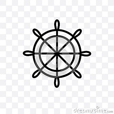 Boat Steering Wheel vector linear icon isolated on transparent background, Boat Steering Wheel transparency concept can be used fo Vector Illustration