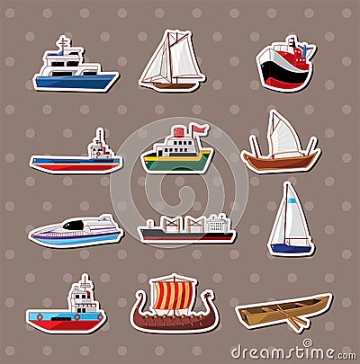 Boat stickers Vector Illustration