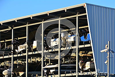 Boat storage facility Editorial Stock Photo