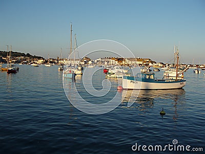 Boat Sunset Stock Photo