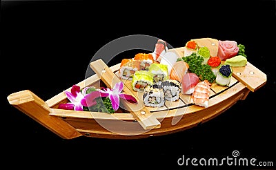 A boat of sushi Stock Photo