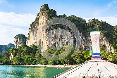 Boat swims to the island,Krabi,Thailand Editorial Stock Photo