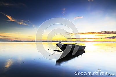 Boat at Tanjung aru beach, Labuan. Malaysia 15 Editorial Stock Photo