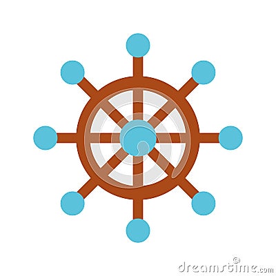 Boat timon isolated icon Vector Illustration