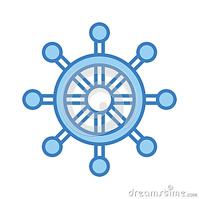 Boat timon isolated icon Vector Illustration