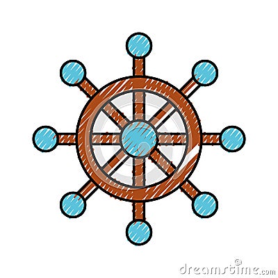 Boat timon isolated icon Vector Illustration