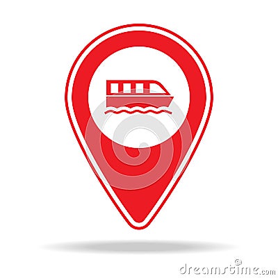 boat tour map pin icon. Element of warning navigation pin icon for mobile concept and web apps. Detailed boat tour map pin icon ca Stock Photo