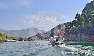 Landscape with the mountain river Dalaman in Turkey Stock Photo