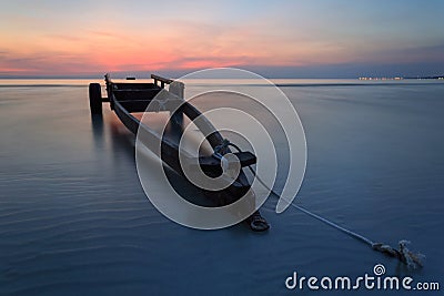 The boat trailer at Kon Ao Beach , Rayong, Thailand Stock Photo