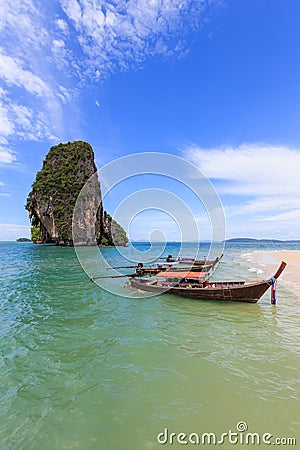 Boat for travle with railay island Stock Photo