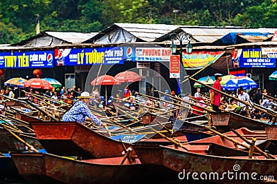 Boat trip to Perfume Pagoda, Vietnam Editorial Stock Photo