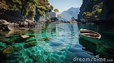 Boat in the turquoise waters of Thailand Stock Photo