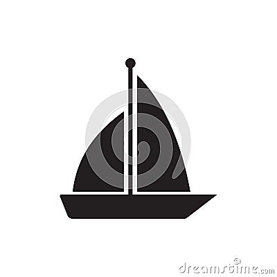 Boat vector icon. Sailboat illustration. Ship simple isolated pictogram. Vector Illustration