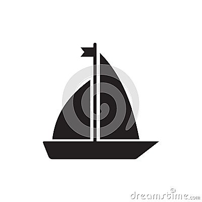 Boat vector icon. Sailboat illustration. Ship simple isolated pictogram. Vector Illustration