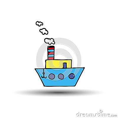 boat vector ship sea nautical illustration marine travel sailboat ocean icon transport Vector Illustration