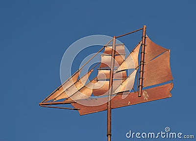 Boat weathercock at the Island of Fanoe in Denmark Stock Photo