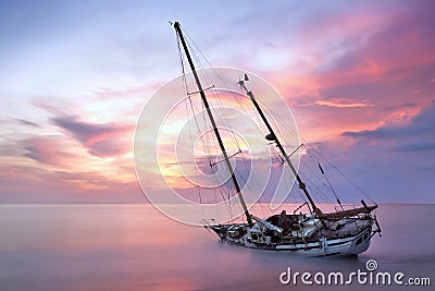 Boat wreck Stock Photo