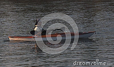 Boater On The North Saskatchewan River Editorial Stock Photo