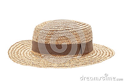 straw hat isolated shot in the Studio. Concept of fashion clothing accessories and beach holidays Stock Photo