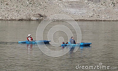 Boaters On the North Saskatchewan River Editorial Stock Photo