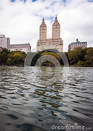 Boaters at The Lake in Central Park, New York Editorial Stock Photo