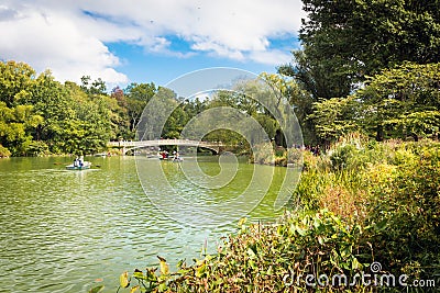 Boaters at The Lake in Central Park, New York Editorial Stock Photo