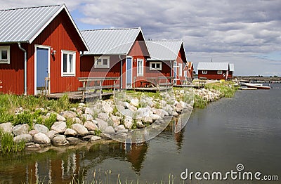 Boathouse in Sweden. Stock Photo